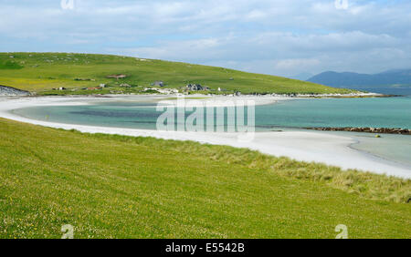 White Shell Sand Strand von Taraloch, Berneray, äußeren Hebriden Stockfoto