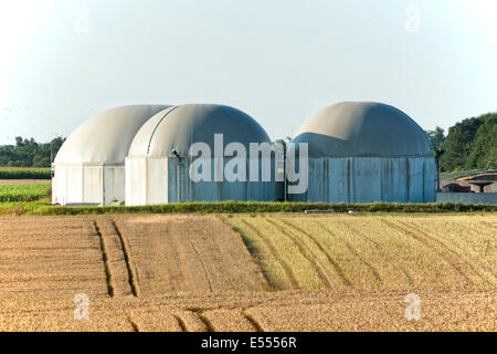 Biogas-Anlage in Deutschland, Hessen Stockfoto