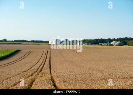 Biogas-Anlage in Deutschland, Hessen Stockfoto