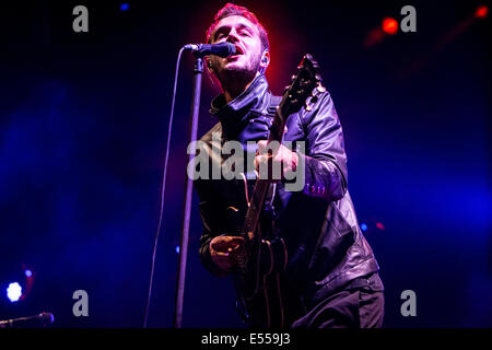 Mailand, Italien. 20. Juli 2014. Die englische Rockband Editoren führt live am Ippodromo Del Galoppo während "City Sound Milano" Credit: Rodolfo weitertransferiert/Alamy Live News Stockfoto