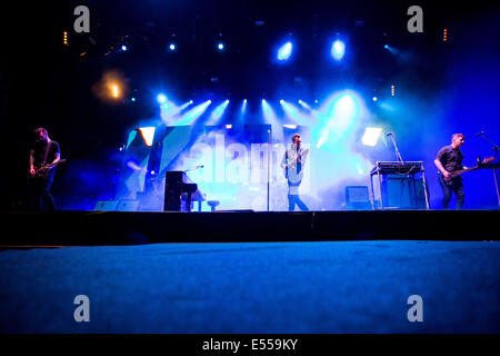 Mailand, Italien. 20. Juli 2014. Die englische Rockband Editoren führt live am Ippodromo Del Galoppo während "City Sound Milano" Credit: Rodolfo weitertransferiert/Alamy Live News Stockfoto