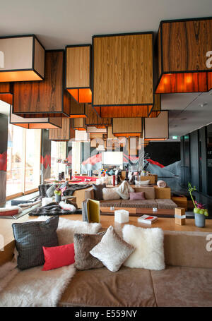 NYC W Hotel erste alpine Escape in Verbier, Schweiz: funky Rastplatz voller Mode, Design und Musik Stockfoto