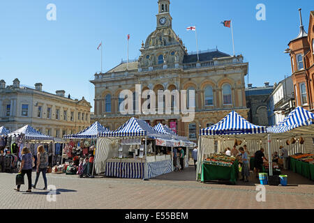 Markt, Mais Hill, Ipswich, Suffolk, UK. Stockfoto