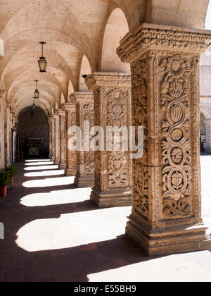 Claustros della La Compañía Handelszentrum - Arequipa, Peru Stockfoto