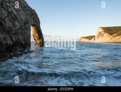 Durdle Door der UNESCO Sonnenaufgang Strand Landschaft Stockfoto