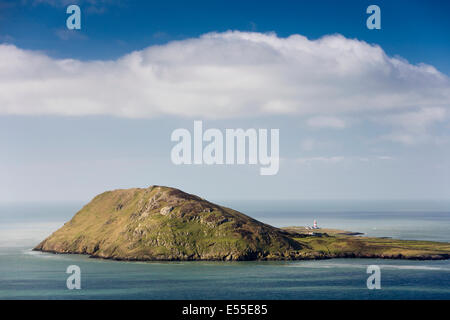 England, Wales, Gwynedd, Lleyn Halbinsel, Aberdaron, Bardsey Island, Ynys Enlli aus Mynydd Mawr Stockfoto