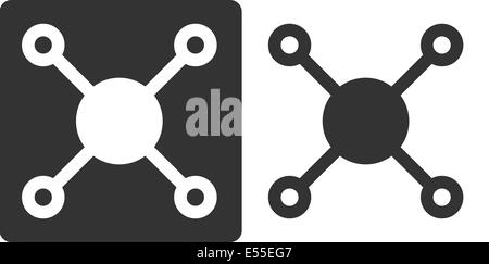 Methan (CH4) Erdgas Molekül, flache Symbol Stil. Atome als Kreise (Kohlenstoff - große weiß/grau, Wasserstoff - kleine grau/wh Stockfoto