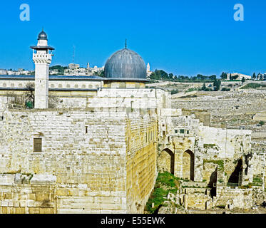 Blick auf die Al-Aqsa Moschee befindet sich in der alten Stadt von Jerusalem, Israel Stockfoto