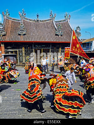 Ansicht der Kuan-Yin-Tempel (Göttin der Barmherzigkeit Tempel), Penang, Malaysia Stockfoto