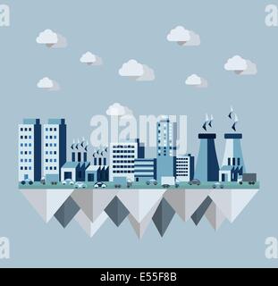 Umweltverschmutzung Umwelt Stadtbild Konzept Illustration im flachen Stil-Design-Elemente. EPS10 Vektor-Datei organisiert in Schichten für ea Stockfoto