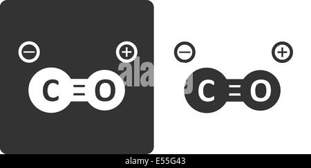 Kohlenmonoxid-Molekül, flache Symbol Stil. Stilisierte Darstellung. Stockfoto