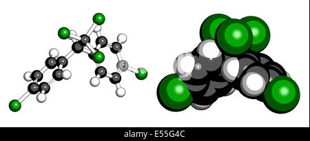 DDT (Dichlor) Molekül. Umstrittenes Pestizid, verwendet in der Landwirtschaft und für Malaria Krankheit Vektor cont Stockfoto