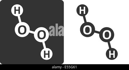 Wasserstoffperoxid (H2O2) Molekül, flache Symbol Stil. Atome als Kreise dargestellt. Stockfoto