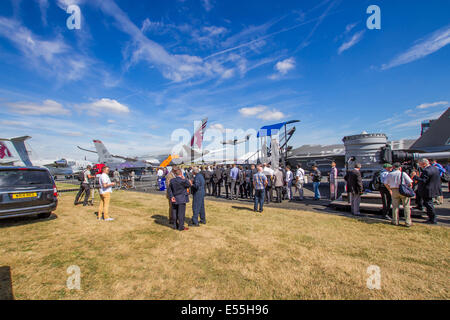 F3-5 JSF joint Strike Fighter Lightning ll Motor und Zelle anzeigen in Farnborough International Air Show 15. Juli 2014 Stockfoto