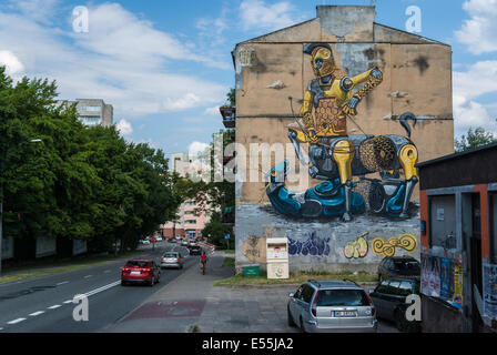 Zentaur und Liebe - Wandgemälde von PixelPancho in Warschau, Polen Stockfoto