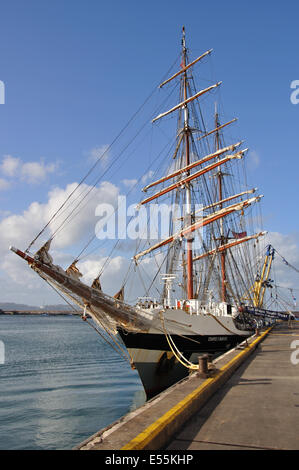 Stavros, ein britischer Brig-manipuliert groß Schiff im Besitz der großen Schiffe Youth Trust, vertäut Brixham, Devon, England, UK Stockfoto