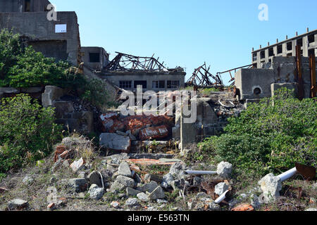 Gunkajima (Hashima), Nagasaki-Präfektur, Kyushu, Japan Stockfoto