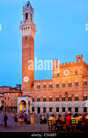 Palazzo Publico und Torre del Mangia, Siena Italien Stockfoto