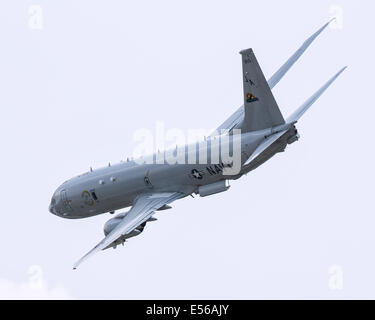 Boeing P-8 Poseidon maritime Jet Aufklärungsflugzeug in Großbritannien zum ersten Mal im Jahr 2014 fliegen Farnborough Airshow Stockfoto