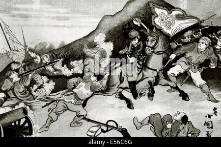 Ersten Sino-japanischen Krieg (1894-1895). Konflikt zwischen Qing Dynastie China und Meiji Japan, in erster Linie um die Kontrolle über Korea. Stockfoto