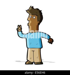 Karikatur Mann mit Hand-Signalisierung Stock Vektor