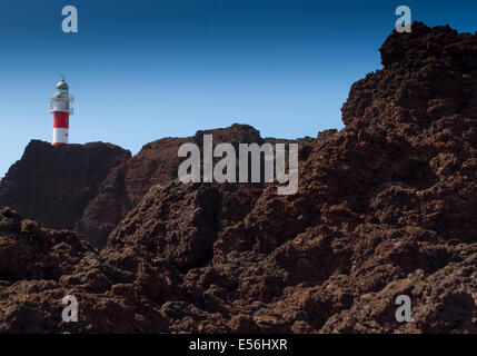 Leuchtturm in Punta Teno. Teneriffa, Kanarische Inseln, Atlantik, Spanien, Europa. Stockfoto