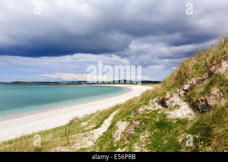 Sanddünen auf Traigh Nam Faoghailean Strand von Balranald RSPB Natur Reserve North Uist äußeren Hebriden Western Isles Schottland UK Stockfoto