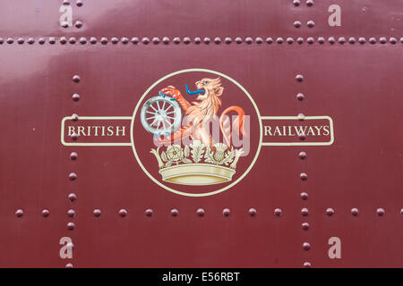 British Railways Logo auf Dampflokomotive Stockfoto