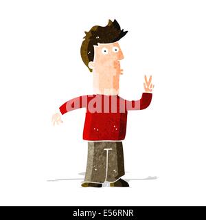 Karikatur Mann mit Hand-Signalisierung Stock Vektor