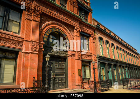 Der architektonisch bedeutenden alten Savannah Baumwollbörse, Gebäude in Savannah, GA, USA Stockfoto