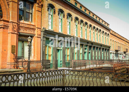 Der architektonisch bedeutenden alten Savannah Baumwollbörse, Gebäude in Savannah, GA, USA Stockfoto