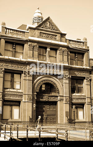 Der architektonisch bedeutenden alten Savannah Baumwollbörse, Gebäude in Savannah, GA, USA Stockfoto