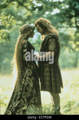 BRAVEHEART 1995 Icon Entertainment Fllm mit Mel Gibson und Sophie Marceau Stockfoto