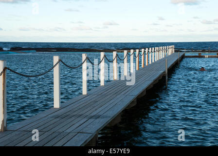 Boardwalk am North Narrabeen Rockpool, Sydney, Australien Stockfoto