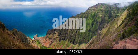 Honopu Trail, Na Pali Coast, Kauai, Hawaii, USA Stockfoto