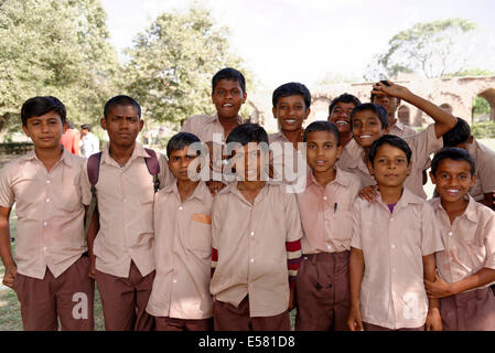 Indische Schüler, Bijapur, Karnataka, Indien Stockfoto