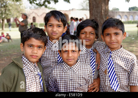 Indische Schüler, Bijapur, Karnataka, Indien Stockfoto