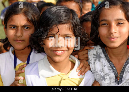 Indische Schüler, Bijapur, Karnataka, Indien Stockfoto