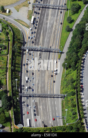 Luftaufnahme, Tunnel Mund des Elbtunnel Tunnels auf der Nordseite, Autobahn A7, Hamburg, Deutschland Stockfoto