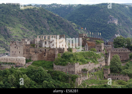 Burg Rheinfels Burg, Unesco Welt Kulturerbe Oberes Mittelrheintal, in der Nähe von St. Goar, Rheinland-Pfalz, Deutschland Stockfoto