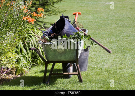 Gärtners Ausrüstung am RHS Wisley. Stockfoto