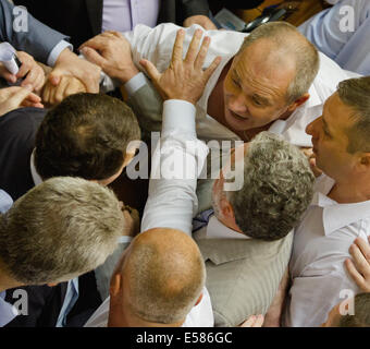 Kiew, Ukraine. 23. Juli 2014.  Ukrainische Parlamentsabgeordnete ersatzgeschwächt während einer Sitzung im Parlament in Kiew Credit: Sergii Kharchenko/NurPhoto/ZUMA Draht/Alamy Live News Stockfoto