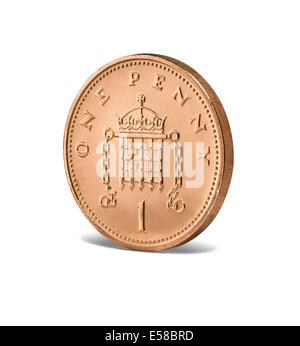 Eine neue 1 Cent-Münze Stockfoto