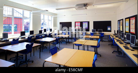 Klassenzimmer in Leyton Sixth Form College-Sanierung Stockfoto