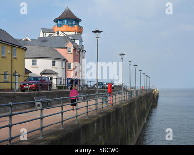 Hafen-Leuchtturm in Portishead, Bristol, UK Stockfoto