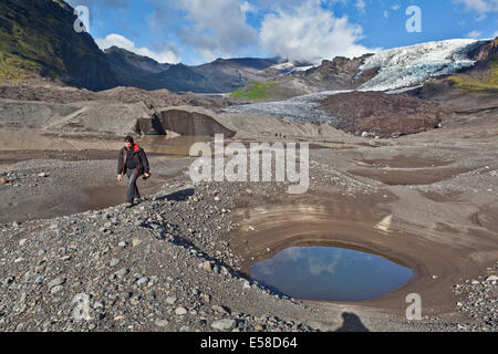 Virkisjokull Gletscher, Island erkunden Stockfoto