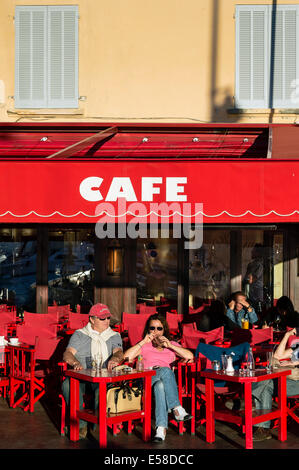 Cafe Senequier, Saint Tropez, Frankreich Stockfoto