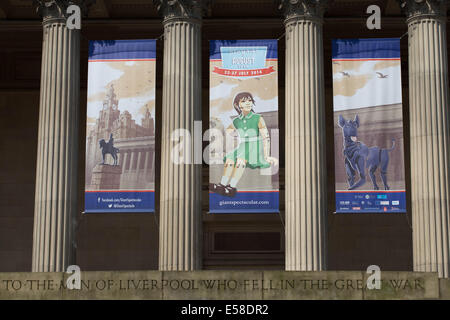 Liverpool, Vereinigtes Königreich. 23. Juli 2014. Die Giganten der Royal de Luxe zurück nach Liverpool anlässlich der 100. Jahrestag des Ausbruchs des ersten Weltkrieges Credit: Martin Gewässer/Alamy Live News Stockfoto