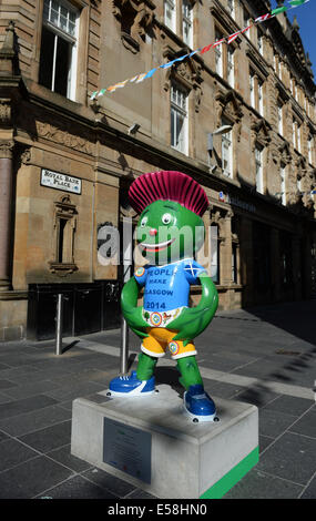 Glasgow, Schottland. 23. Juli 2014. Glasgow City Szene zeigt das Maskottchen der Spiele. Commonwealth Games 2014 Zeremonie Eröffnungstag. Bildnachweis: Action Plus Sport Bilder/Alamy Live News Stockfoto