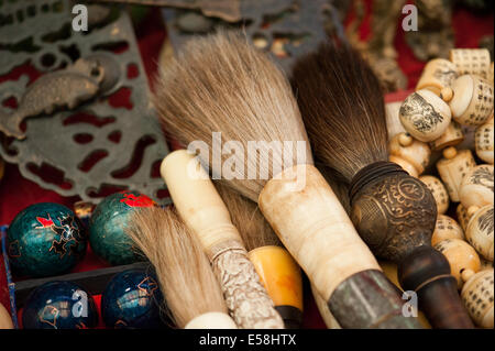 Traditionelle chinesische Kalligraphie Pinsel auf dem Display auf einem Markt in Xian Stockfoto